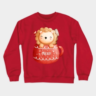 The Baby Lion In A Christmas Cup Crewneck Sweatshirt